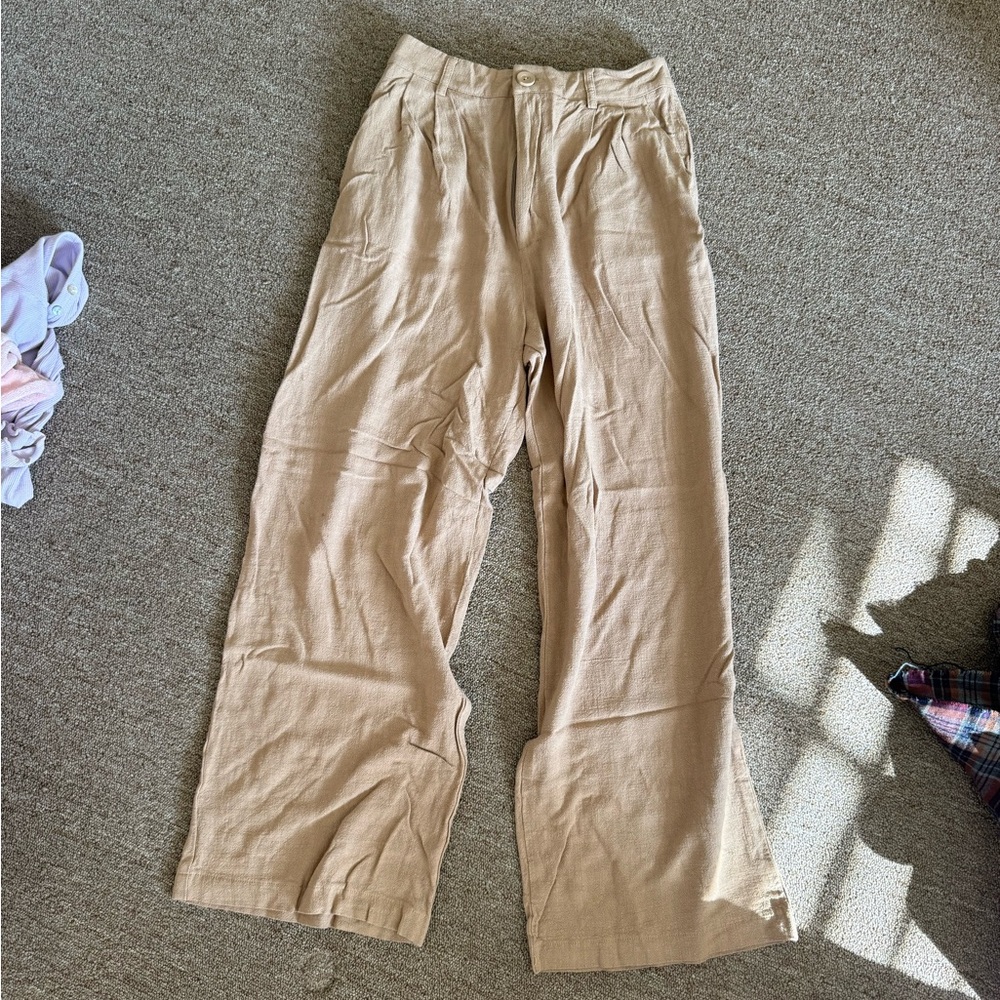 Princess Polly Linen Tan pants - Picture 5 of 5